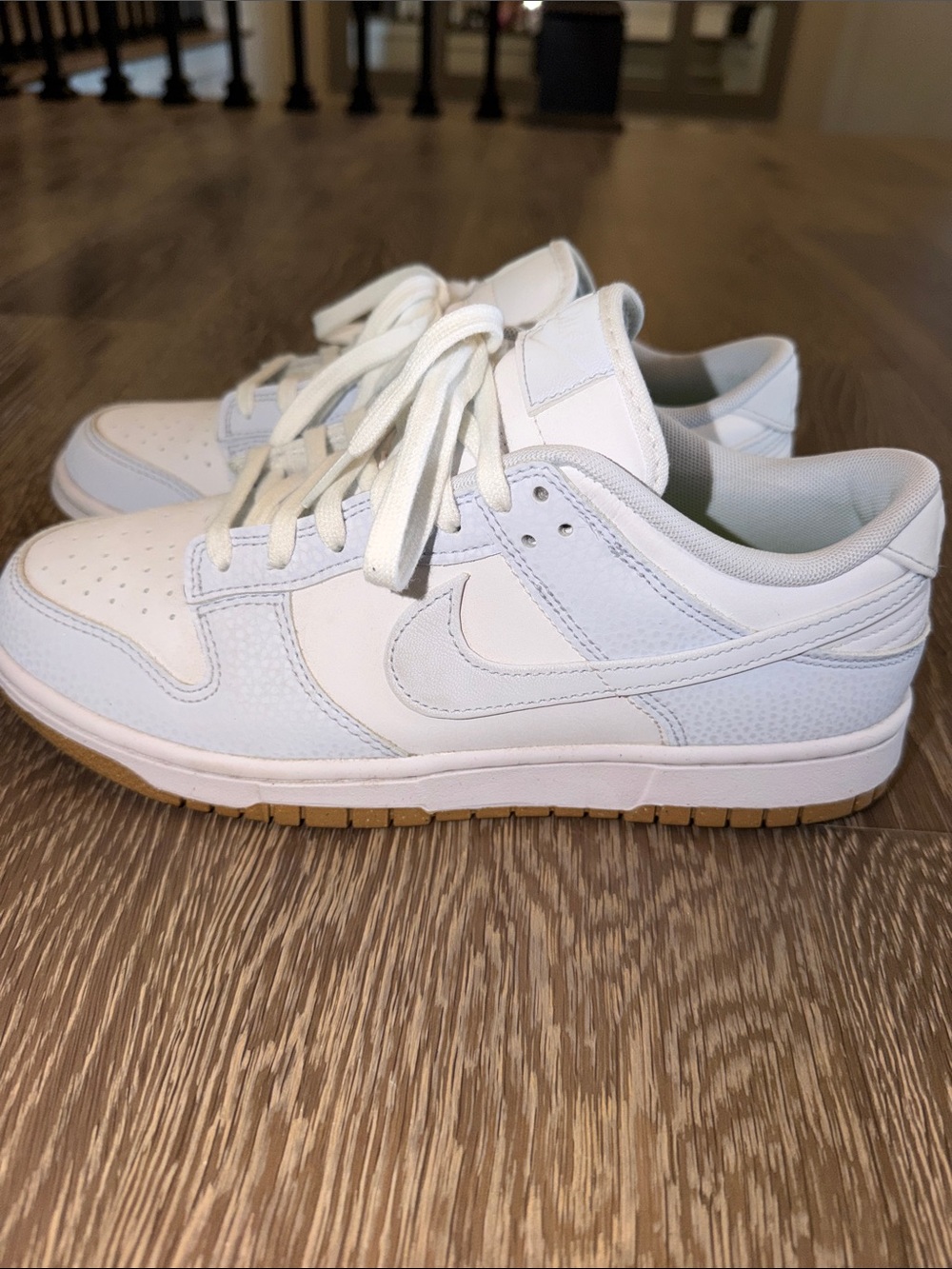 White/Blue Low-Top Women’s Sneakers - Clean Casual Style